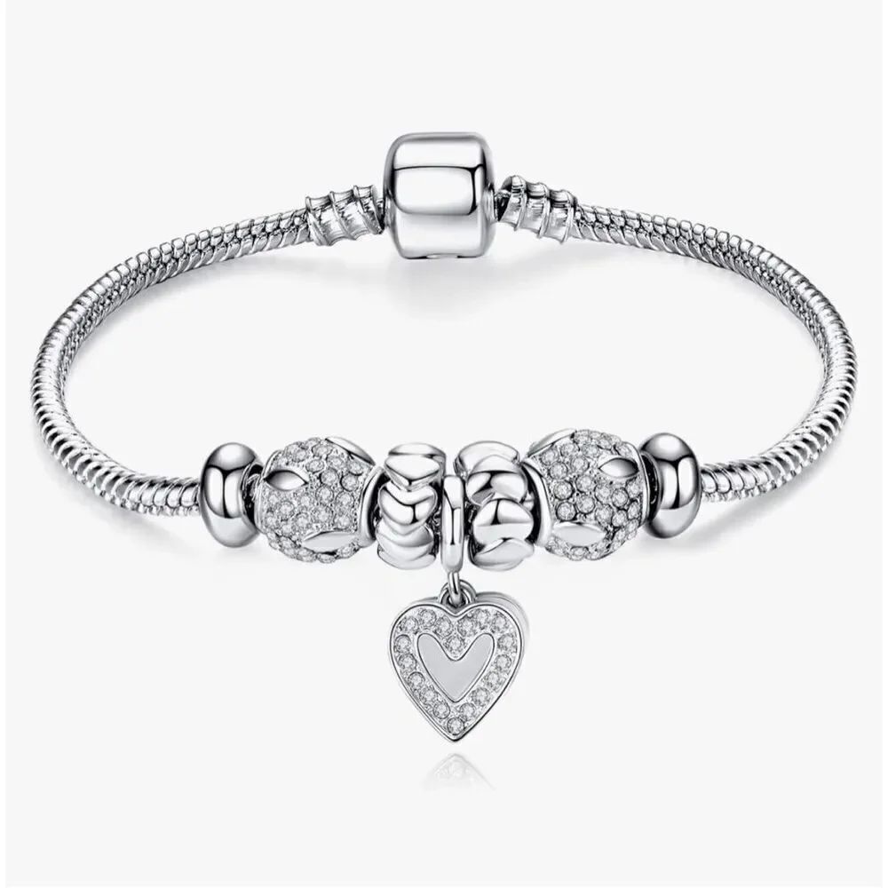 14K Gold Plated Charm Bracelet for Women